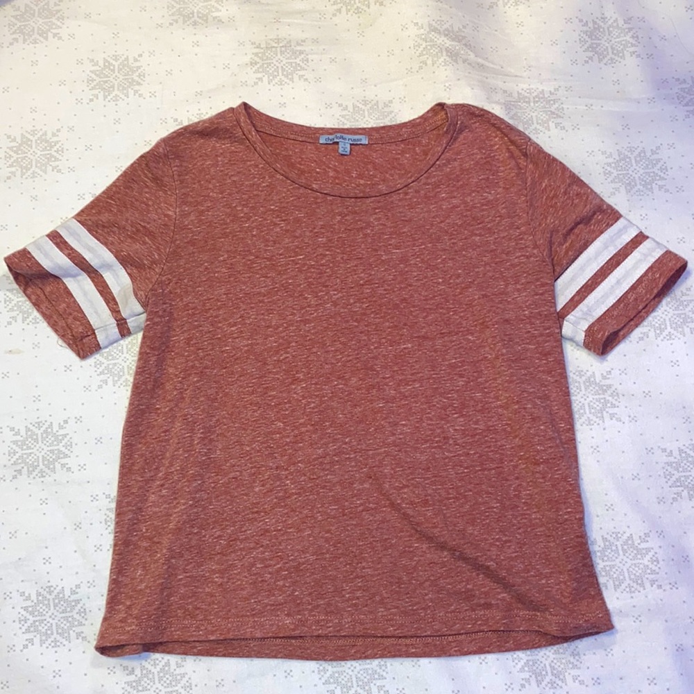 dusty pink Charolette Russe cropped t-shirt